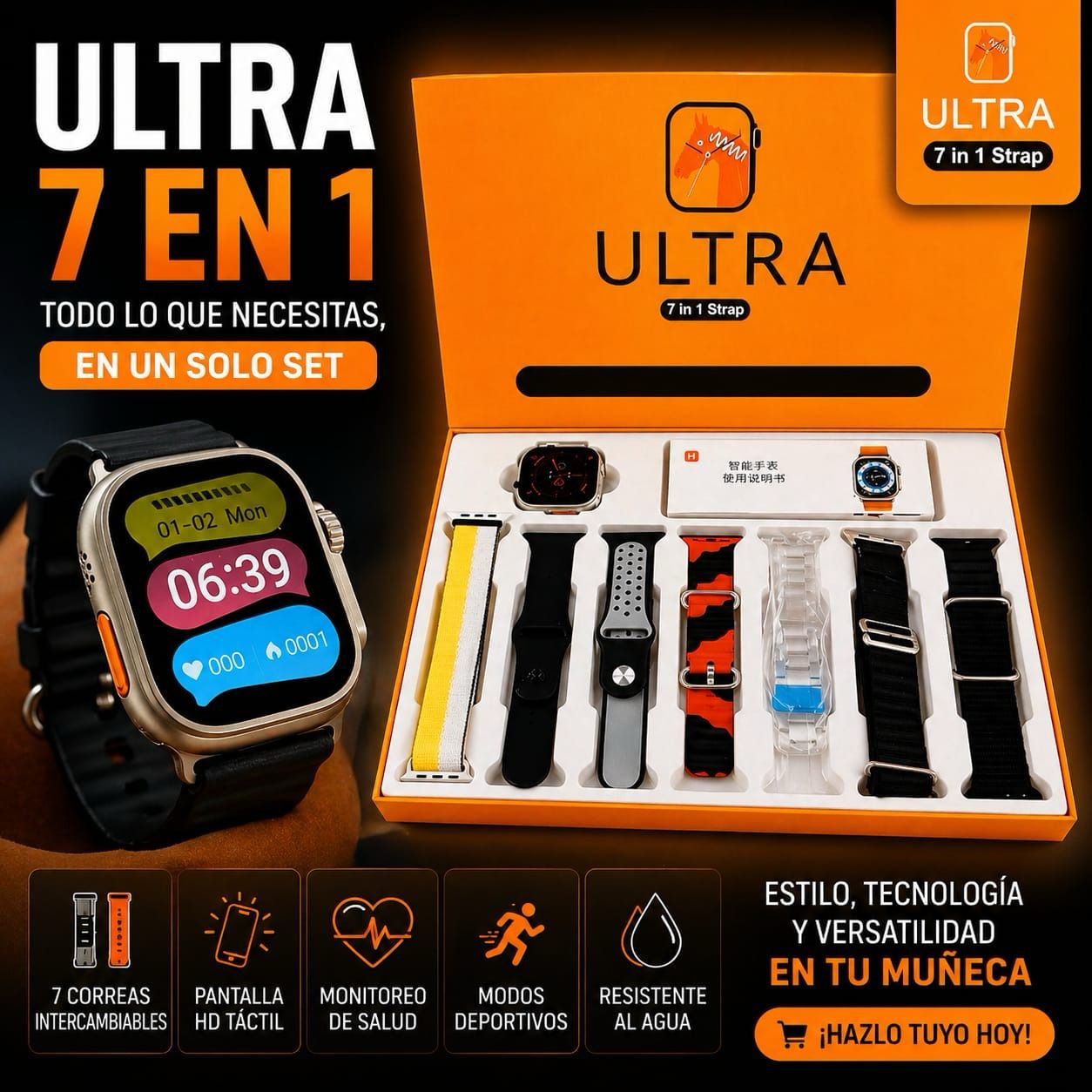 RELOJ SMARTWATCH ULTRA 7 PULSOS
